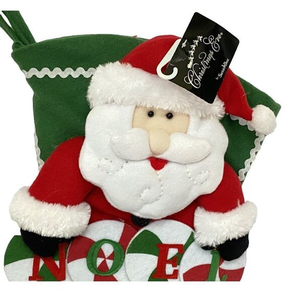 3D Santa Noel Christmas Holiday Stocking 17" Christmas Eve Santa's Best NEW - Picture 2 of 9
